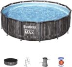 Bestway Steel Pro Max, Above Ground Swimming Pool with Filter, Rattan Print, 14ft - Image 5