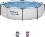 Bestway MAX Steel Pro Round Frame Swimming Pool with Filter Pump, Grey, 10 ft, Multicolour - Image 4