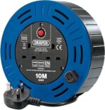 Draper 02126 Twin Socket Cassette Cable Reel Extension Lead with Winding Handle , Blue - Image 3