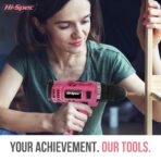 30pc Pink 12V Cordless Power Drill Driver and Home DIY Tool Kit Set. Complete in a Portable Carry Case - Image 3