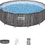 Bestway Steel Pro MAX 14ft Above Ground Pool Set, Round Large Family Pool with Durable Steel Frame & Complete Filter System