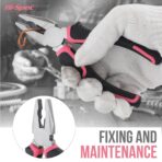 30pc Pink 12V Cordless Power Drill Driver and Home DIY Tool Kit Set. Complete in a Portable Carry Case - Image 5