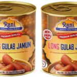 Gulab Jamun Long (w/ Cardamom Flavored Sugar Syrup) 35.3oz (2.2lbs) 1kg Pack of 2 - Rani Brand Authentic Indian Products