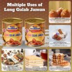 Gulab Jamun Long (w/ Cardamom Flavored Sugar Syrup) 35.3oz (2.2lbs) 1kg Pack of 2 - Rani Brand Authentic Indian Products - Image 2
