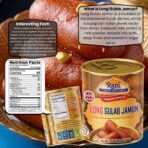 Gulab Jamun Long (w/ Cardamom Flavored Sugar Syrup) 35.3oz (2.2lbs) 1kg Pack of 2 - Rani Brand Authentic Indian Products - Image 3