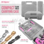 50pc Pink 12V Cordless Power Drill Driver and Drill Bit Set in a Portable Carry Case - Image 5