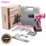 50pc Pink 12V Cordless Power Drill Driver and Drill Bit Set in a Portable Carry Case - Image 7