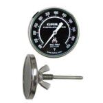 BQ225 2in Dial Thermometer, Back Connected, 100/650F, 1/4"-20, 2.125in Stem