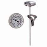 2in Dial Thermometer, Back Connected, 150/750F, Recal Nut, 3.5in Stem