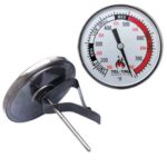 BQ325R 3in Dial Thermometer, Back Connected, 150/750F, Recal Nut, 3in Stem