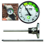 2in Dial Thermometer, Back Connected, 0/200F, 1/2" NPT, 20in Stem