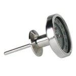 3in Dial Thermometer, Back Connected, -20/120F, 2.0" Sanitary Flange, 2.5in Stem