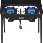 Camplux Camping Stove 2 Burners, Propane Burner 260,000 BTU, Heavy Duty Gas Stoves for Outdoor Cooking
