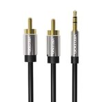 Vention BCFBG 1.5m 3.5mm Male to 2 RCA Male Audio Cable - Black