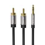 Vention BCFBG 1.5m 3.5mm Male to 2 RCA Male Audio Cable - Black - Image 3