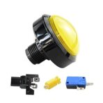 60 mm Button Convex Large Circle with Light Pattle Machine Switch Reset 1 Piece (Yellow-1) - Image 2