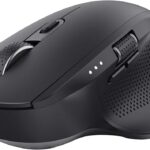 Trust Ozaa+ Wireless Mouse Bluetooth + 2.4 GHz, Programmable Multiple Devices Wireless Mouse, Side Mouse Wheel, 60% Recycled Plastic, Rechargeable Quiet Bluetooth Mouse, Laptop, Computer, Mac, Black