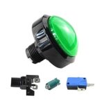 60mm Taste Konvexen Großen Kreis Mit Licht Pattle Maschine Schalter Reset 1Pcs(Green-1)