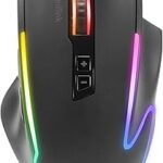 Speedlink DECUS NX RGB Gaming Mouse with Cable, up to 12800 dpi, Programmable, Continuous Fire Button, USB Wired Coated, 1000Hz Polling Rate, Black