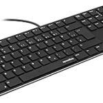 SPEEDLINK Riva Scissor Elegant Metal Casing, Quiet Keyboard Flat Keys, PC Keyboard with USB Cable, Durable Scissors Switches, Wired, German Layout QWERTZ, Black