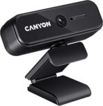 CANYON Webcam 1080p with Cover - Full HD USB Web Camera Plug & Play - 360° Rotating Web Camera Compatible with Windows for Streaming Video Chat, Zoom, YouTube, Skype, Conference