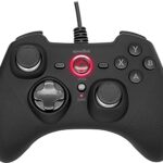Speedlink RAIT Gamepad kabelgebunden – Gaming PC Controller mit Kabel, Vibrationsfunktion, Dauerfeuer Funktion, für PC, PS3, Switch, gummierte Oberfläche, schwarz